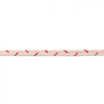 Baumwollkordel Ø 10mm Fischgrätmuster Pink/Creme